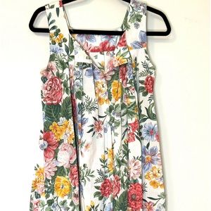 Ruth Norman New York Floral Print Casual 1980s Sleeveless Dress